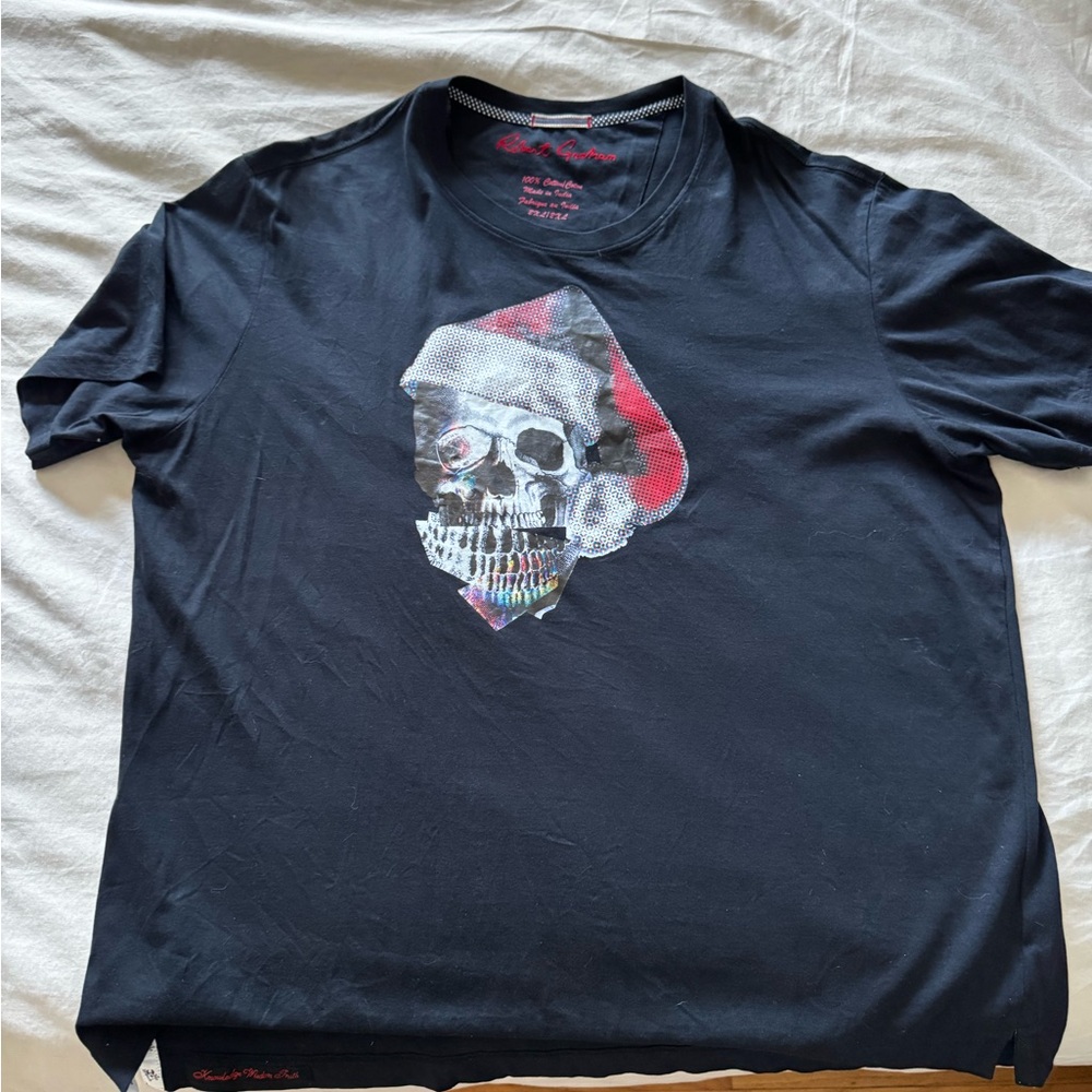 Robert Graham Black and Red Skull Tee